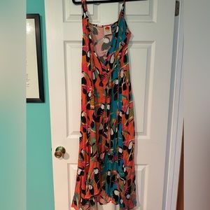 Anthropologie FARM RIO TOUCANS WRAP MAXI DRESS